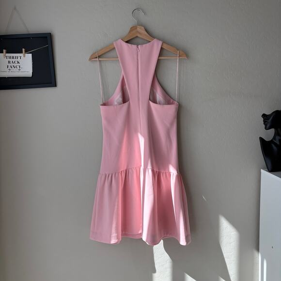 Likely Dress Leila Blush Pink Drop Waist Sleeveless Halter Mini Dress Size 4 - Picture 6 of 9
